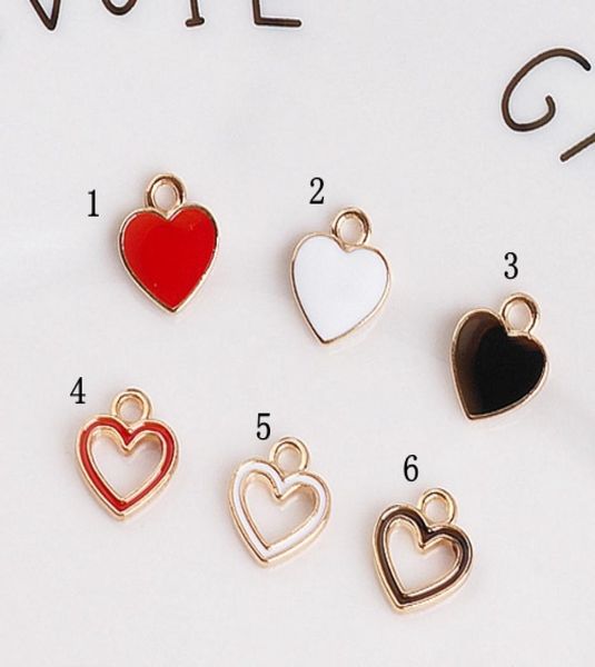 

100pcs enameled heart charm pendant 10x12mm jewelry findings4349051, Bronze;silver