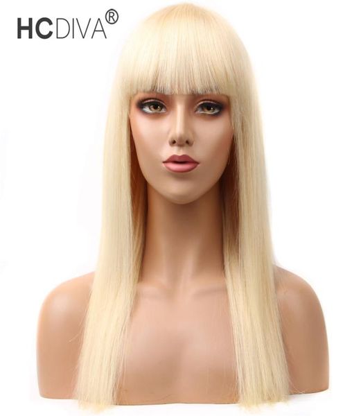 

613 blonde bob wigs transparent short bang human hair bob wigs brazilian straight body waav remy hair 150 density 2898319, Black;brown