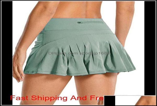 

yoga outfits exercise fitness wear athletic outdoor apparel sports outdoors tennis skirt a running golf mid-waist pleated back waist pock956, White;red