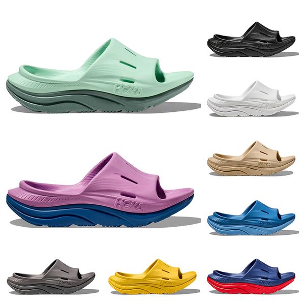 

hoka slides one one orda recovery slide 3 hokas slippers fashion summer runner eva mint blue pink purple white black beach shoe sandals famo