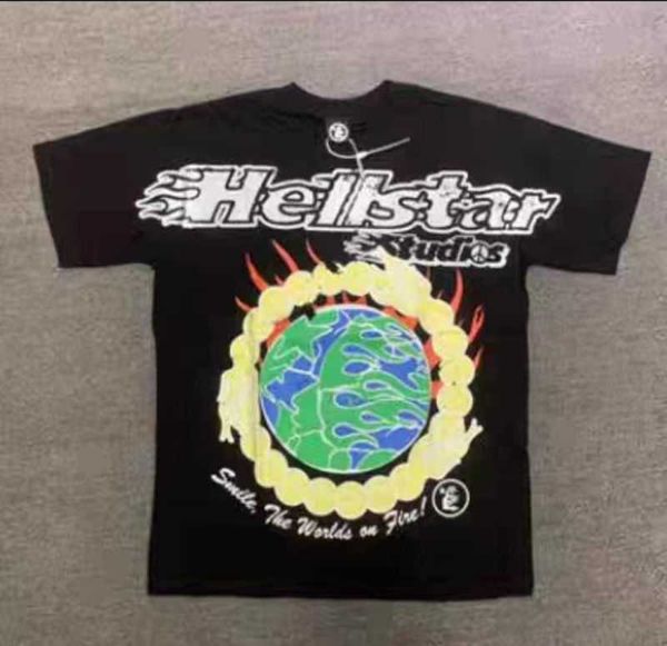 T-shirts herrt-shirts hellstar toppkvalitet 100% bomullsmän t-shirt t-skjorta män grafiska tees skjorta kvinnor överdimensionerad vit svart lös tee cw07 at15