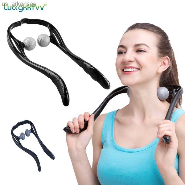 

neck massager shiatsu deep tissue dual trigger point shoulder massager ergonomic handle design lightweight portable l230523