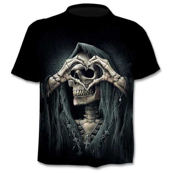 

motion hip hop devil graphic high quelity spring summer popular youth tshirt short sleeve no collar human skeleton mqdy, White;black