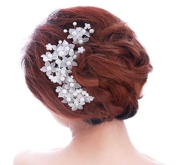 

200pcs pearl flower bridal wedding prom crystal rhinestone hair pins1538279, Silver