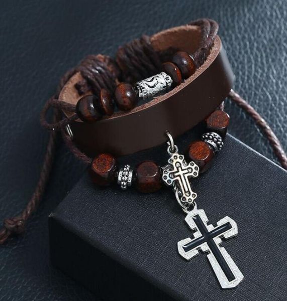 

fashion and creative leather multilayer woven pendant bracelet for men women bracelets5897144, Golden;silver