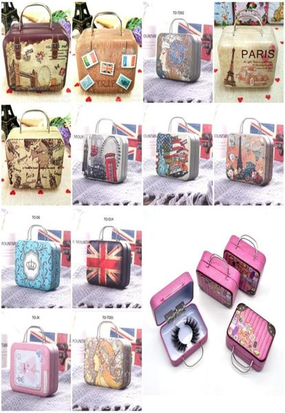 

retro luggage lashes suitcase false eyelashes box 3d mink eyelashes case mink lashes package lash boxes gifts packaging box iron b6207543