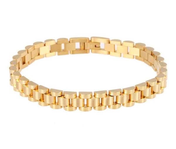 

charm bracelets fashion men strap silver color gold bracelet stainless steel yellow chian watch chain jewlrycharm3035742, Golden;silver