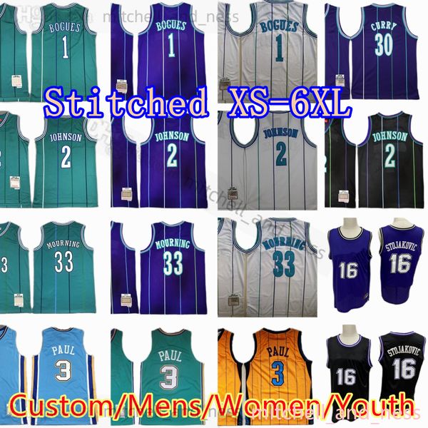 

mitchell and ness tyrone 1 muggsy jersey custom xs-6xl retro stitched basketball jerseys larry 2 johnson dell 30 curry alonzo 33 mourning ch, Black;red