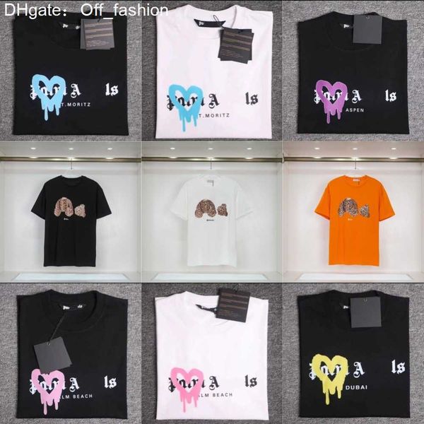 

designer pa t shirt luxury brand clothing shirts spray heart letter cotton short sleeve spring summer tide mens womens tees, White;black