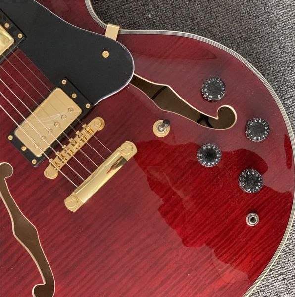 

electric guitar red jazz gutiar semi hollow body jazz guitarbrown7933698