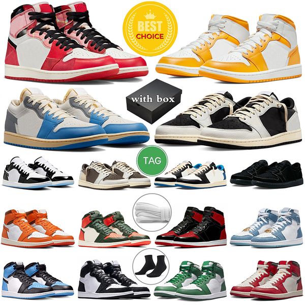

with box jumpman 1 high basketball shoes 1s university gold solefly lost found reverse mocha unc sail black phantom panda men women sneakers