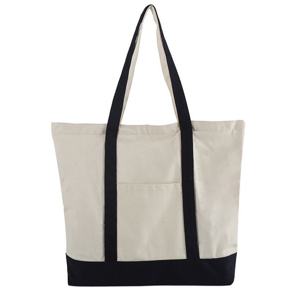

3pcs shopping bags women canvas large capacity color patchwork with pouch shoulder bag mix color