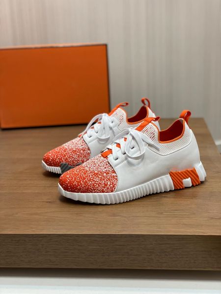 

23s/s sports-classic depart sports casual shoes low men sneakers knit & calfskin leather men's casual walking wholesale discount traine, Black