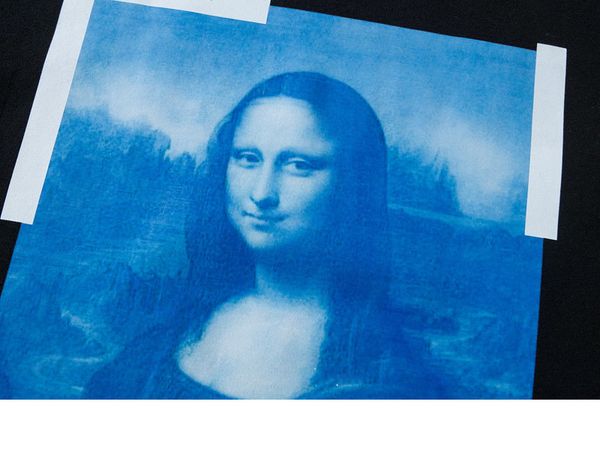 

summer fashion tshirts luxury designers t shirts mens shirt mona lisa short sleeve tee oil painting arrow men and women lovers short sleeved, White;black