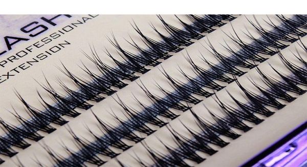 

01mm ultra soft new individual mink eyelash extension fishtail shape120root knot cluster eye lashes natural makeup tool8104071