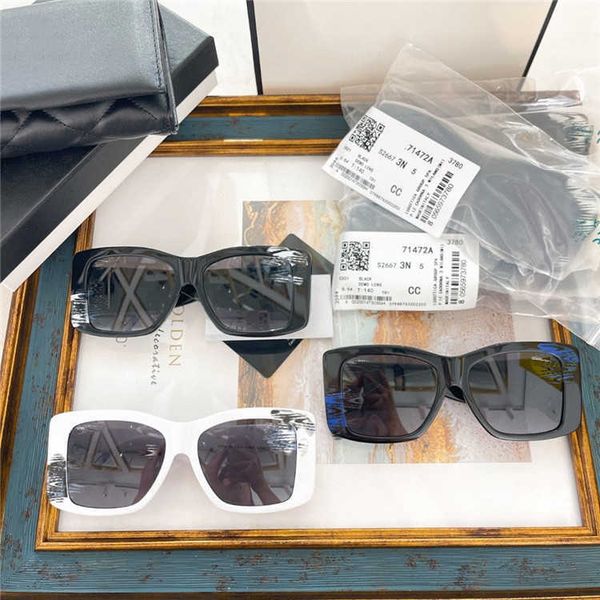 

ch family ins net red same small fragrant women's large square letter lens sunglasses 71472, White;black