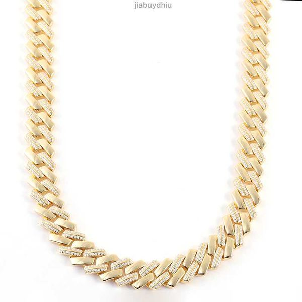 

2023 new products shine cuban link chain necklaces iced out 12mm moissanite choker chains for men women jewelry, Silver