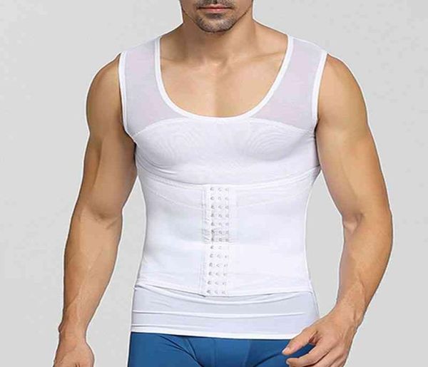 

new mens shapewear breathable mesh body shaper hook closure adjustable tummy control vest waist trainer slimming abdomen tank 2605371
