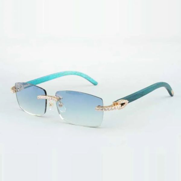 

endless diamond sunglasses frames 3524012 with teal wood sticks and 56mm lens 5A