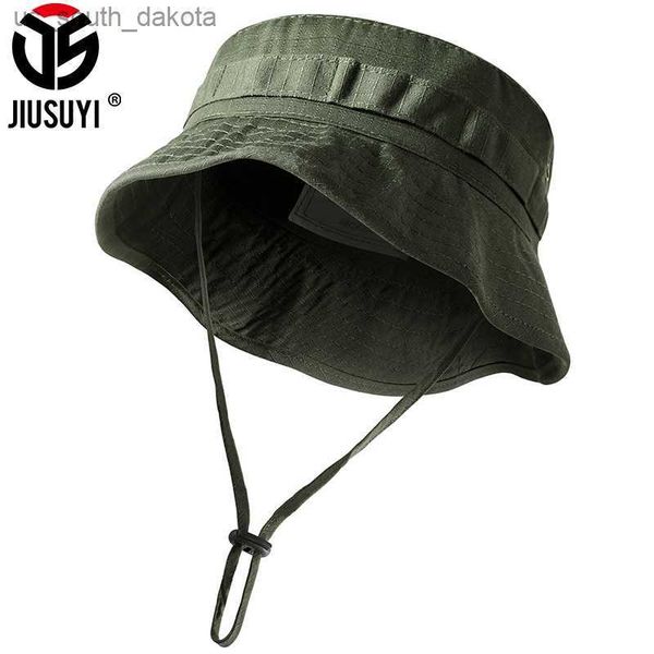 

camouflage boonie men hat tactical army bucket hats military multicam panama summer hunting hiking fishing outdoor sport sun cap l230523, Blue;gray