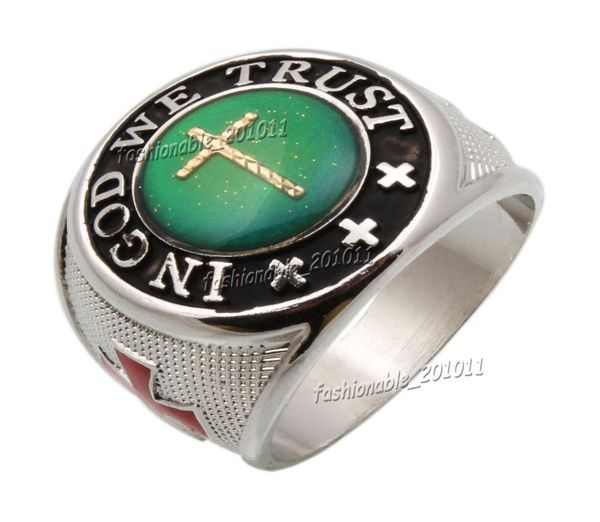 

oversize cross color finger changing silver plated man mood quot in god we trustquot mans rings 9732836