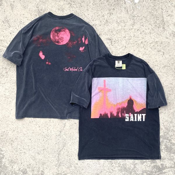 

vintage pattern oversized loose cotton hip hop black tees t shirt for men woman, Black;brown