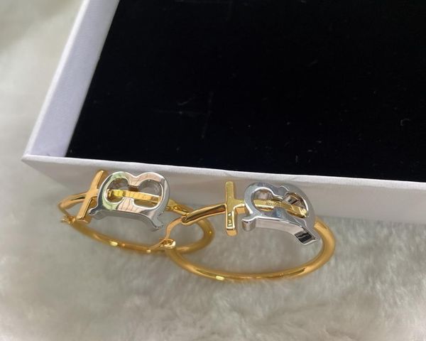 

fashion women dangle earring hoop new unique shaped brand b letters pendant with logo shiny nonfading ladies chandel2057170, Silver