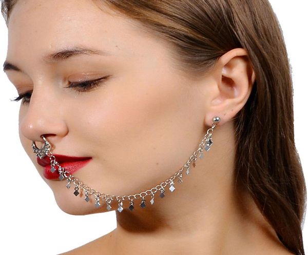 

nose ring hoop nose stud rings screws body piercing nose ring thai style punk for girlfriend birthday gift7222417, Silver