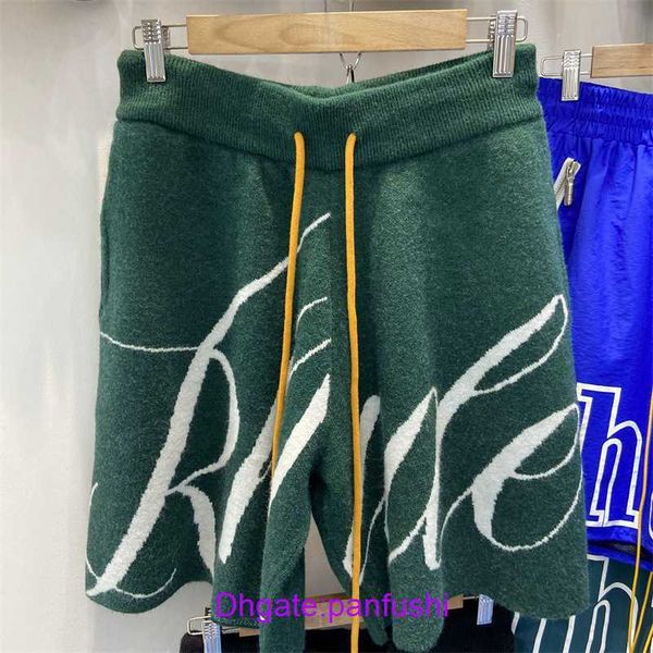 

wholesale designer shorts online shop graffiti letter knitted long drawstring made old fashion high street shorts, White;black