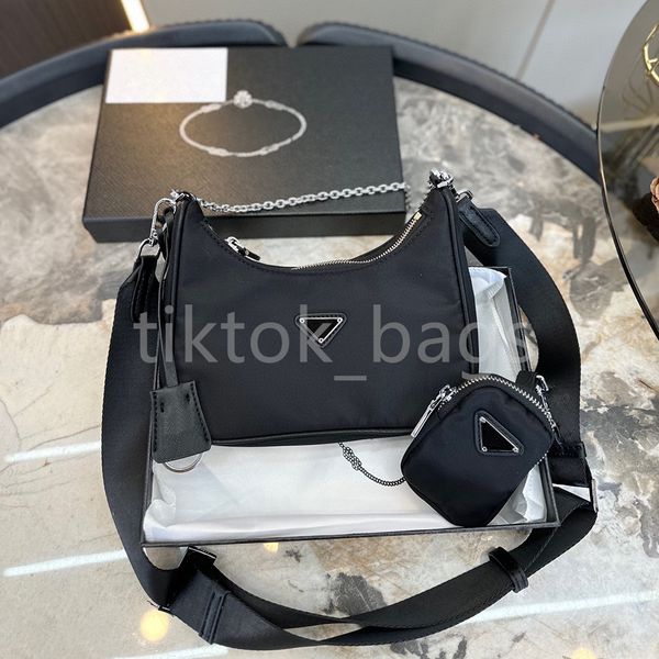 

re-edition luxury designer shoulder bag 3-in-1 crossbody mini hobo handbag with detachable pouch at shoulder strap saffiano leather trim lar