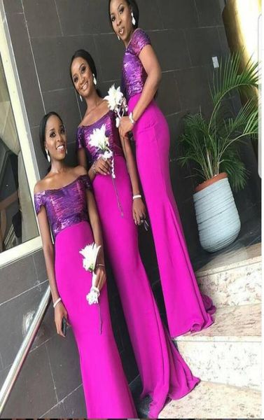

2021 new mermaid bridesmaid dresses off shoulder images south africa plus size maid of honor wedding guest dresses robes de demois2239790, White;pink