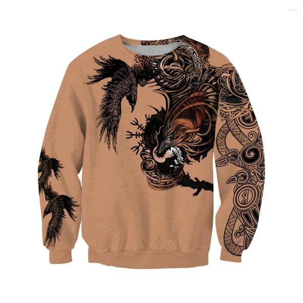 

men's hoodies sweatshirts viking eagle wolf totem all fashion zip dwy028, Black
