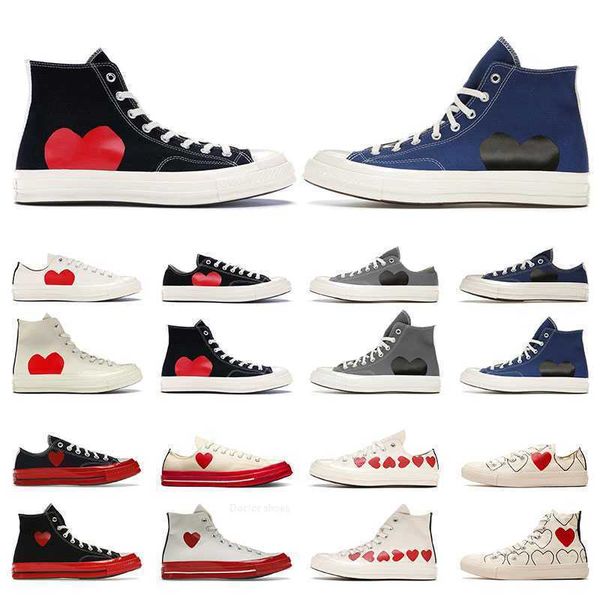 

2023 for men women casual shoes 1970s canvas shoe all stars 1970 flat play black white eyes multi hearts mens sneakers womens trainers size