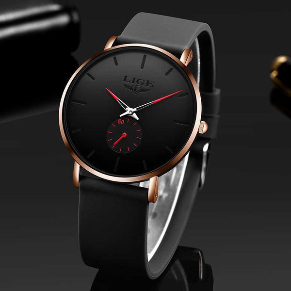 

lige new fashion sports mens watches brand luxury waterproof simple ultrathin watch men quartz clock relogio masculino 230605, Slivery;black