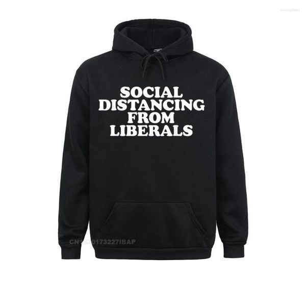 

men's hoodies sweatshirts social distancing from liberals funny republican hoodie long hoods, Black
