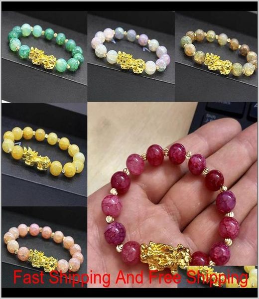 

natural stone agate beads bracelet chinese pixiu lucky brave troops charms feng shui jewelry for women vzflc olfxn6429973, Black