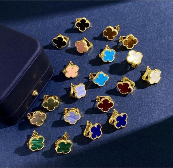 

classic brass 18k gold plated charm bracelets colorful shell flowers four leaves clover women luck bracelet bangle designer jewelr6637558, Golden;silver