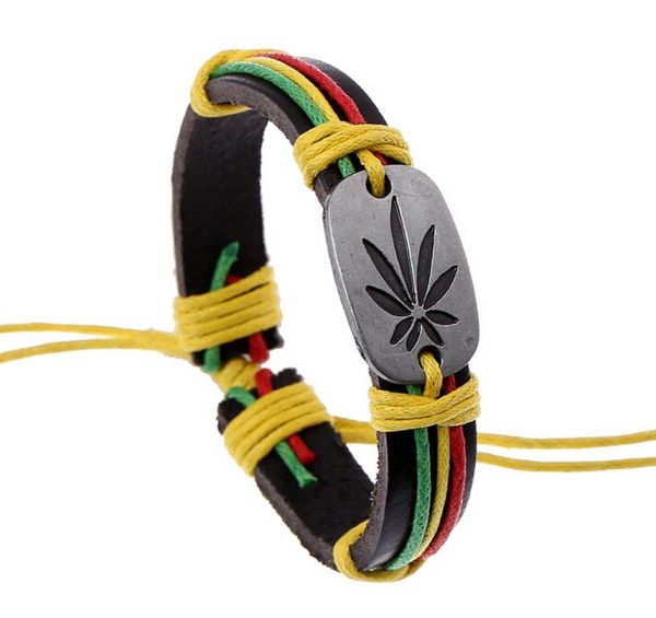 

bracelet lucky grass 12pcslot fashion leather bracelet 0121893610, Golden;silver