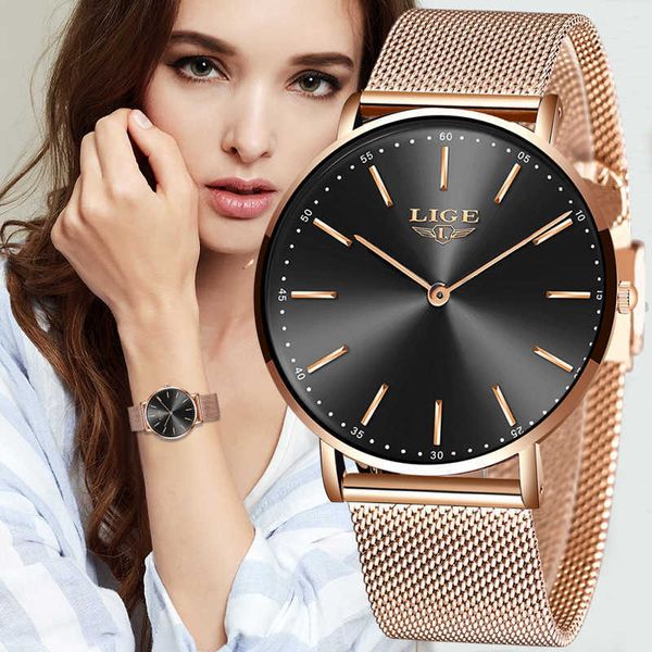 

lige new rose gold women watch business quartz ladies brand luxury female wrist girl clock relogio feminin 230605, Slivery;golden