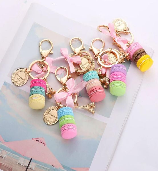 

resin macaron keychains keychain lovely macaroon bag charm chaveiro llaveros gold metal keyring car key holder7884077, Silver