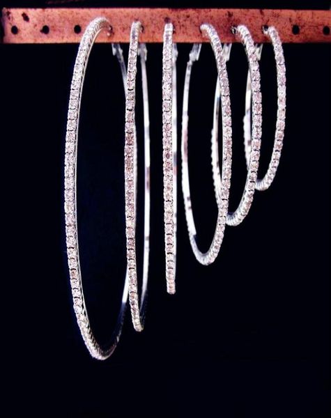 

accessories rhinestone small and big hoop earrings for women bijoux classic new whole cute gift1395994, Golden;silver