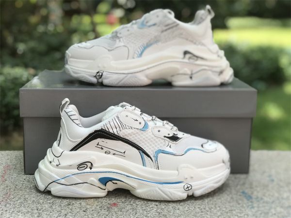 

basketball shoes b dad doodles white black blue designer shoes sneakers with original box