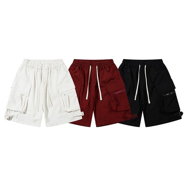 

godlikeu men's cargo shorts streetwear designer red casual beach summer loose short pant, White;black