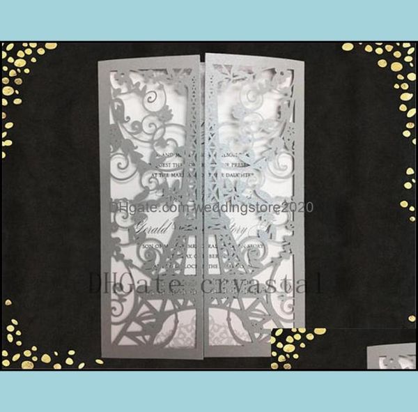 

eiffel tower paris laser cut wedding invitations quinceanera sweet 15 french theme drop delivery 2021 party supplies events vn38e6954895, Black