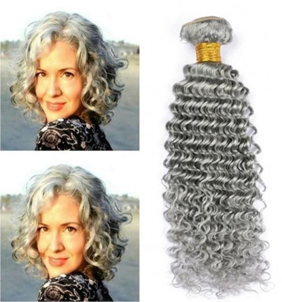 

pure grey peruvian human hair extensions 3pcs deep wave double wefts virgin peruvian silver grey human hair weave bundles deep wav3557217, Black