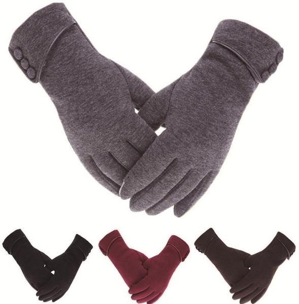 

five fingers gloves women touch screen winter autumn warm wrist mittens driving ski windproof glove handschoenen5945757, Blue;gray