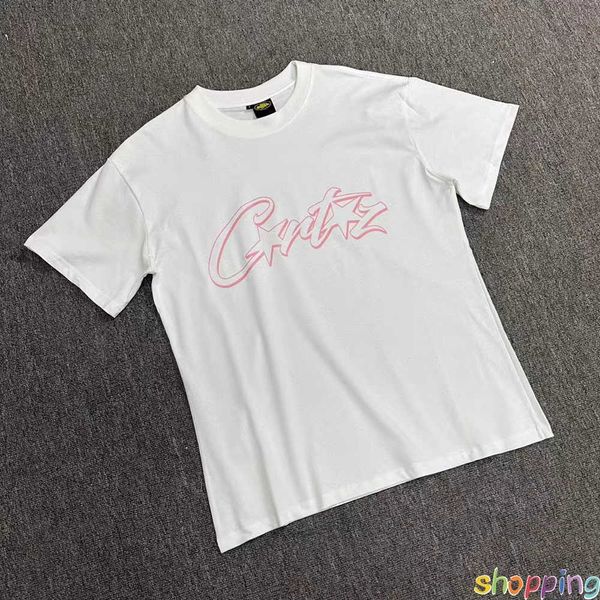 

designer t shirt american street hip hop letter print short sleeve t-shirt men's fashion brand summer loose round neck half size xll53, White;black