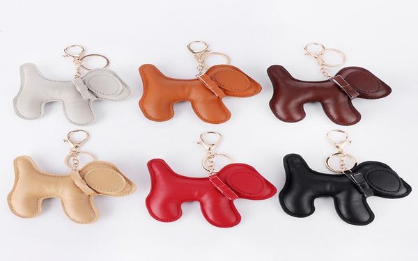 

cute dog pu leather keychain fashion women handbag pendant charm bag accessories 6 colors4772454, Silver