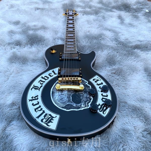 

electric guitar matte color black rose wood fingerboard mahogany wood body