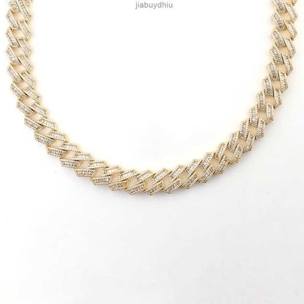 

wholesale fine jewelry necklace sterling silver hip hop iced out moissanite diamond cuban link chains